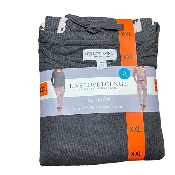 Karen Neuburger Live Love Lounge 3 pc Lounge Set  XXL Pink Heather Animal Print - Picture 2 of 8